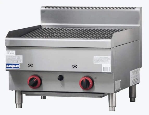 GASMAX JUS-TRH60E 2 Burner Gas Chargrill 605mm | Natural Gas 56Mj