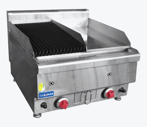 GASMAX Benchtop LPG Gas Combo 1/2 Char & 1/2 Griddle - JUS-TRGH60ELPG