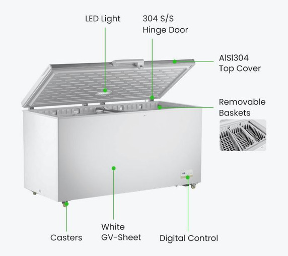 520L Chest Freezer with Stainless Steel Lid - BD520F