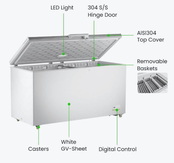 Thermaster 520L Chest Freezer with Stainless Steel Lid - BD520F