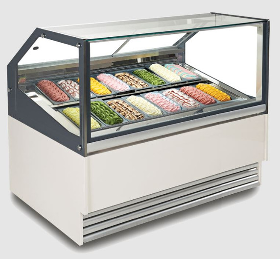 Exquisite IC16T 16 Tubs Ice Cream Scooping Freezer