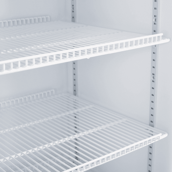 Upright Display Fridge 885L 2 Doors Flat Glass White