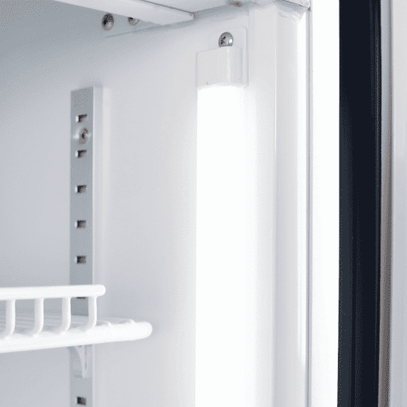 Upright Display Fridge 885L 2 Doors Flat Glass White