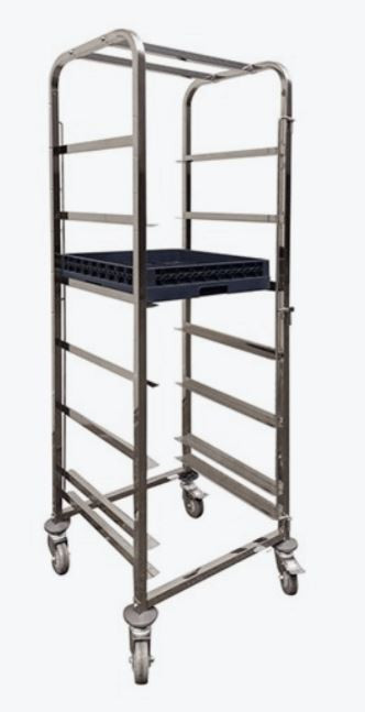 Modular System Stainless Steel 6-Tray Commercial Dishwasher Basket Trolley (Model 404092)