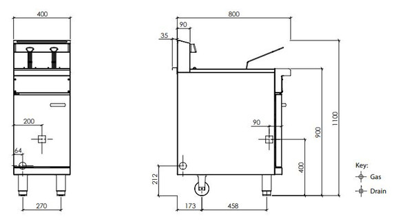 LUUS FVG-40 - 2 Basket V-Pan Fryer