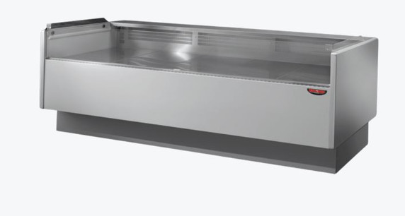 Tecnodom Serie MR80 Black 2000mm Self-serving Deli Display with Storage and Castors - TDMR-0820SELF