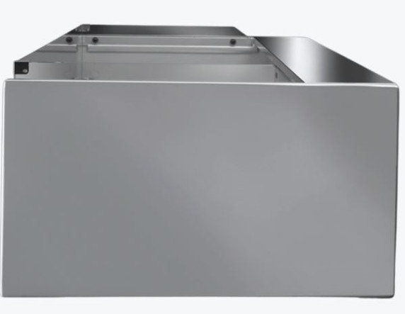 Tecnodom Serie MR80 Black 2000mm Self-serving Deli Display with Storage and Castors - TDMR-0820SELF