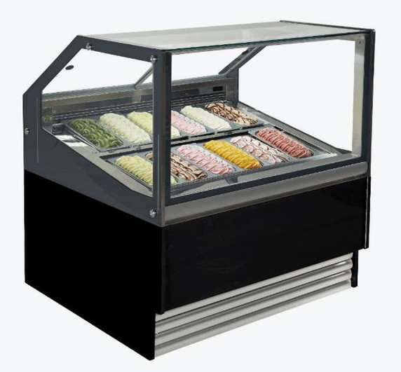 Bonvue SGD-12B Commercial Gelato & Ice Cream Display Showcase (12 x 5L Pans)