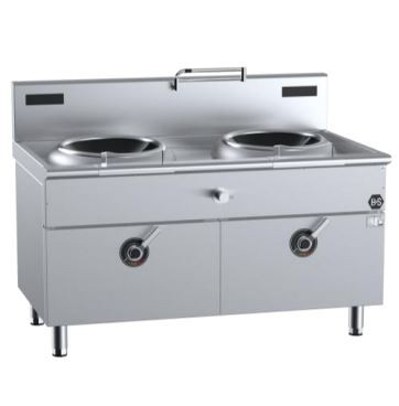 B+S Black Series IN-W2-12 Two Hole Induction Wok 12 Kilowatt