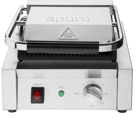 Apuro Bistro Ribbed Contact Grill