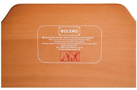 Bolero  Wooden High Chair Dark Wood Finish