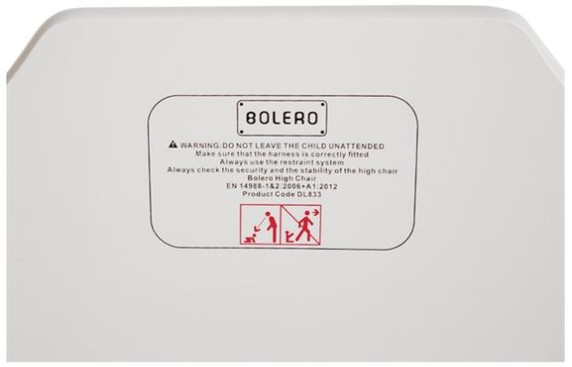 Bolero  Wooden High Chair Antique White Finish