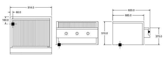 Goldstein CHDS36 800 Series Char Broiler BBQ