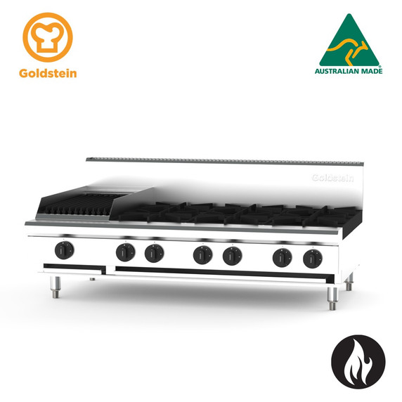 Goldstein Cooktop 6 open burners & 305mm chargrill