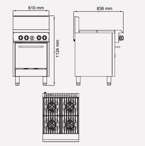 Mercury Gas 4 Burner Cooktop w/ Oven