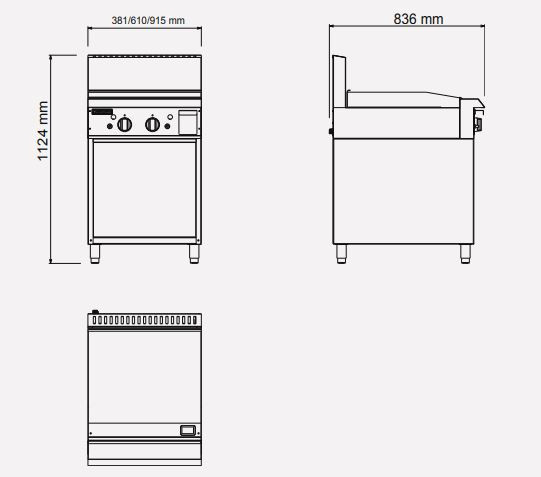 Mercury MGN-15-F 381mm Gas Griddle on Base