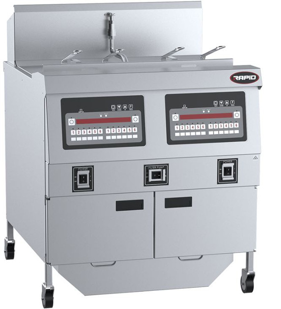 B+S Rapid RF-2E Commercial Electric Filtration Twin Pan Fryer – 80L Capacity
