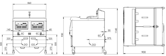 B+S Rapid RF-2E Commercial Electric Filtration Twin Pan Fryer – 80L Capacity
