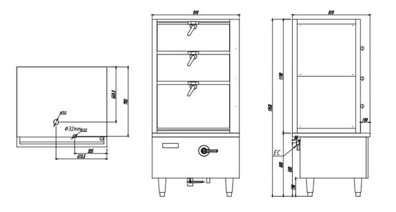 Luus 910 wide 3 Deck Induction Steam Cabinet