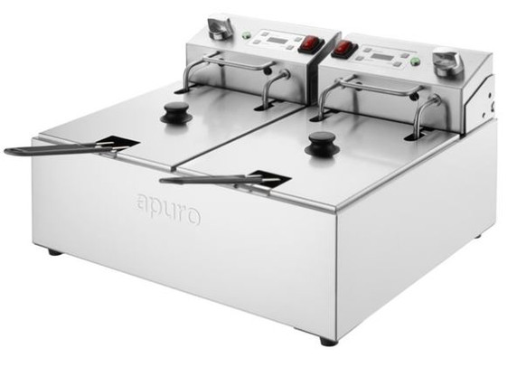 Apuro CU624-A Double Electric Fryer with Timer 2x5Ltr