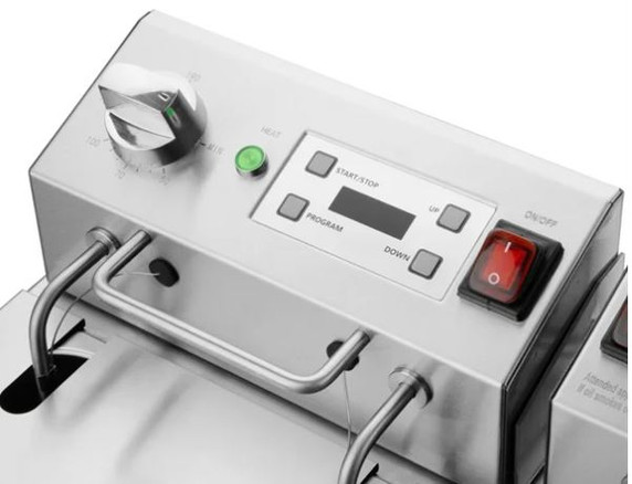 Apuro CU624-A Double Electric Fryer with Timer 2x5Ltr