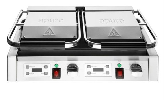 Apuro CU610-A Double Contact Grill Flat Plates with Timer