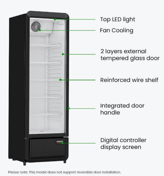 Thermaster Upright Glass Door Beverage Fridge - SDC-258B