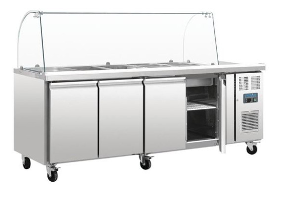 Polar CT395-A U-Series Four Door Refrigerated Gastronorm Saladette Counter