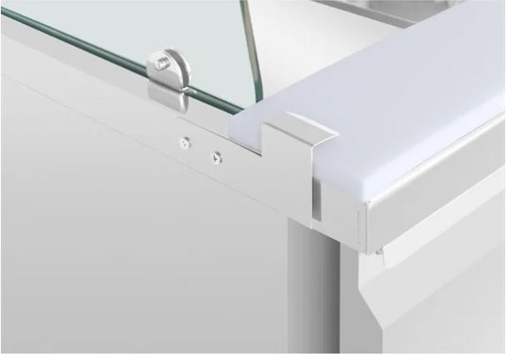 Polar UA018-A U-Series GN Saladette Counter with Square Sneeze Guard 3 Door