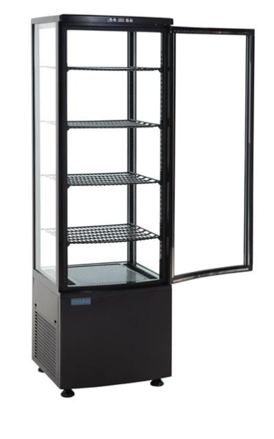 Polar CX573-A C-Series Energy Efficient Curved Door Display Fridge Black 235Ltr