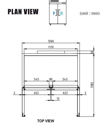 Turbo Air KRF45-2-N 1 Door Fridge 1 Door Freezer