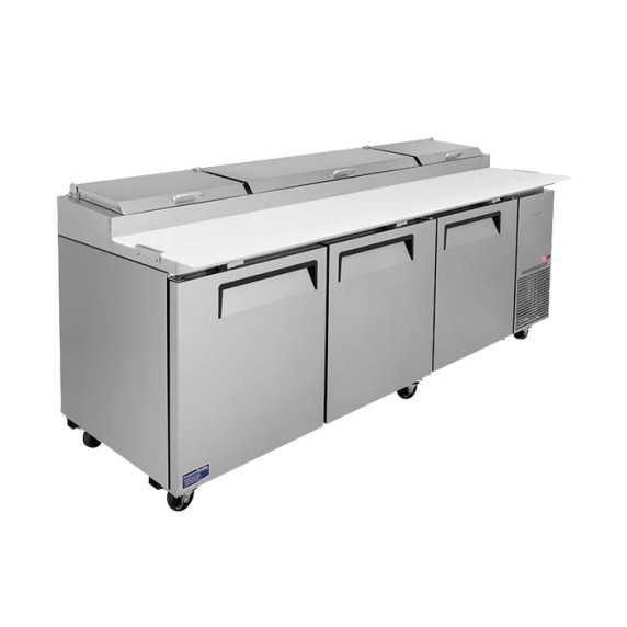 Turbo Air CTPR-93SD 3 Door Solid Pizza Prep Fridge Turbo Air CTPR-93SD 3 Door Solid Pizza Prep Fridge