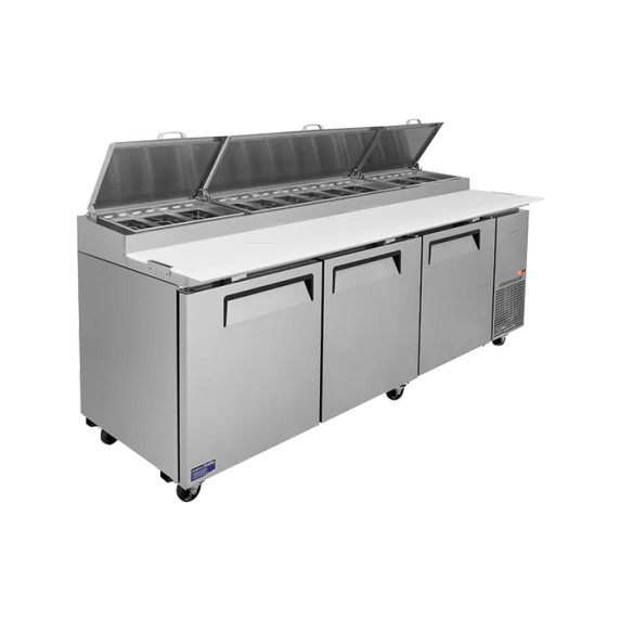 Turbo Air CTPR-93SD 3 Door Solid Pizza Prep Fridge Turbo Air CTPR-93SD 3 Door Solid Pizza Prep Fridge