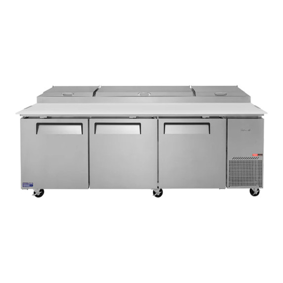 Turbo Air CTPR-93SD 3 Door Solid Pizza Prep Fridge Turbo Air CTPR-93SD 3 Door Solid Pizza Prep Fridge