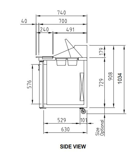 Turbo Air KHR9-1-N 1 Door Solid Salad Prep Fridge