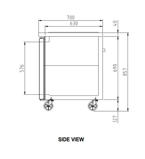 Turbo Air KSR15-2-N 2 Door Undercounter Salad Prep Fridge