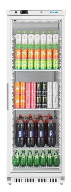 Polar CZ786-A C-Series Upright White Display Fridge - 400Ltr