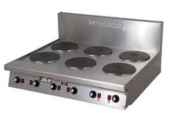 Goldstein PEB6S Electric 6 ZONE Solid 6 Burner Cooktop (no stand)