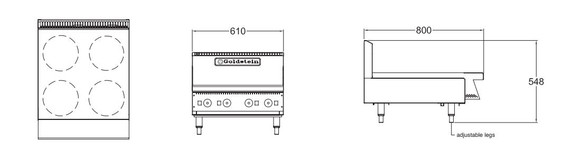 Goldstein PEB4S 4 Solid Plates Electric Cooktop (no stand)