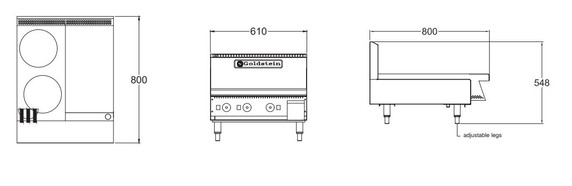 Goldstein PEB2S12G - 2 Solid Plate Electric Cooktop w/ Griddle