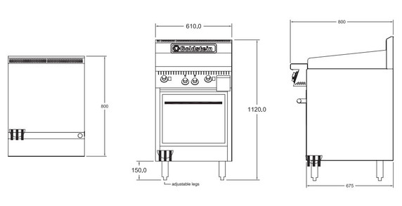 Goldstein PE24G20 - Electric Oven w/ Griddle