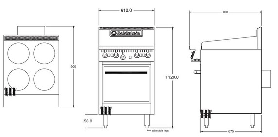 Goldstein PEC4S20 High Speed Convection Electric Oven w/ 4 Hotplates