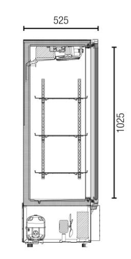 Exquisite DC150 One Glass Door Upright Display Fridge Black