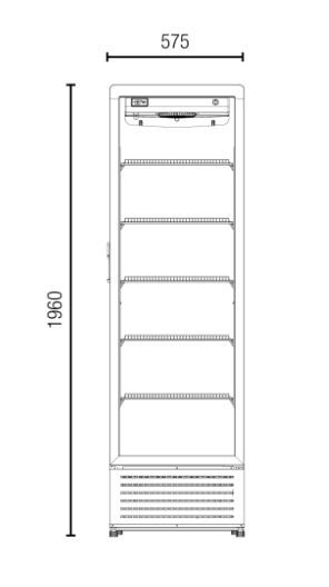Exquisite DC360 One Glass Door Upright Display Fridge Black 360 Litre