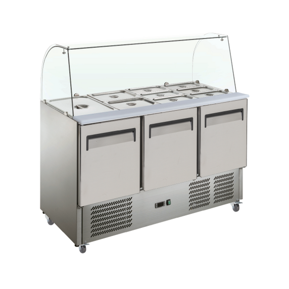 Exquisite SBC380 Saladette Food Preparation Refrigerator Static 368L