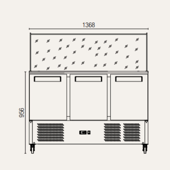 Exquisite SBC380 Saladette Food Preparation Refrigerator Static 368L