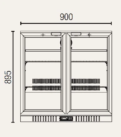 Exquisite UBC210 210L Double Glass Door Back Bar Fridge