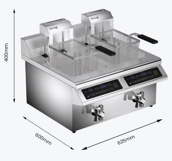 Benchstar Double Tanks Auto Lifting Induction Fryer - IF7000D-AL