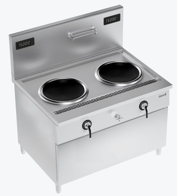 IWOK-2 Commercial Induction Double Wok Range 30kW | 415V 3-Phase