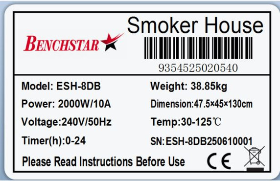 Benchstar Smoker/Dehydrator Combination Unit - ESH-8DB